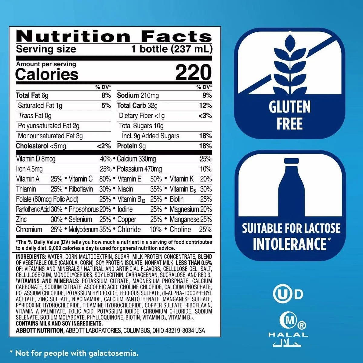 Ensure Original Nutrition Shake Strawberry Non-Caffeinated- 6ct/48 fl oz: Kosher, Halal, Gluten-Free, Ready to Drink