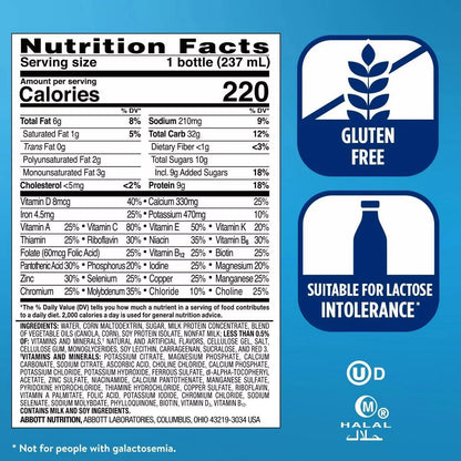 Ensure Original Nutrition Shake Strawberry Non-Caffeinated- 6ct/48 fl oz: Kosher, Halal, Gluten-Free, Ready to Drink