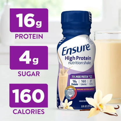 Ensure High Protein Nutritional Shakes Vanilla Non-Caffeinated- 24pk/192 fl oz: Kosher, Halal, Gluten-Free, Lactose Sensitivity