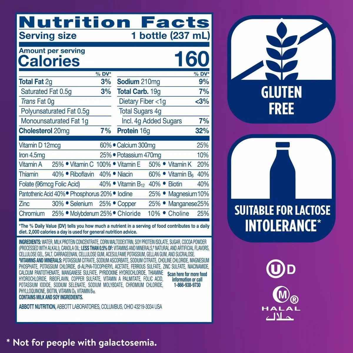 Ensure High Protein Nutrition Shake Milk Chocolate Flavor for Daily Nutrition Support, 8 fl oz, 6 Count