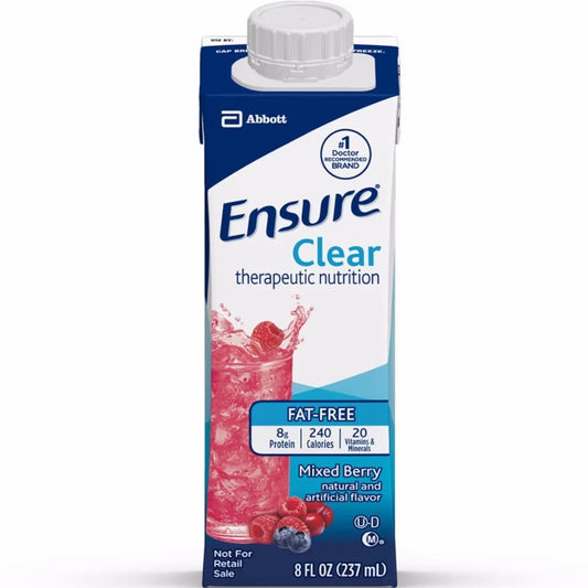 Ensure Clear Therapeutic Nutrition Liquid Carton, Mixed Berry, 8 oz, Case of 24