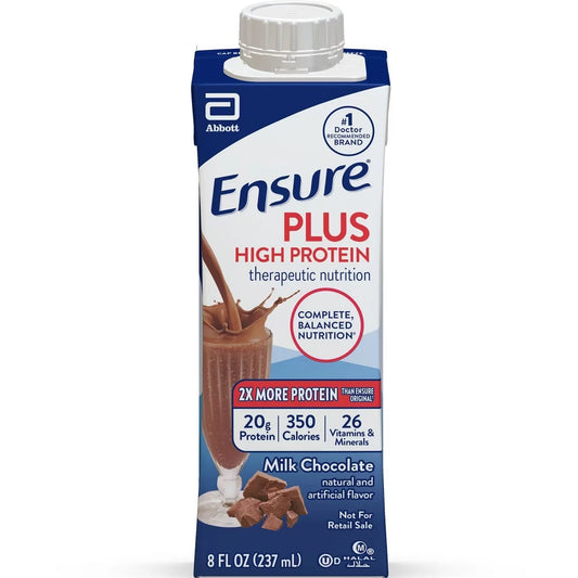 Ensure Plus High Protein Nutrition Liquid, Milk Chocolate, 8 fl oz, 24 Count
