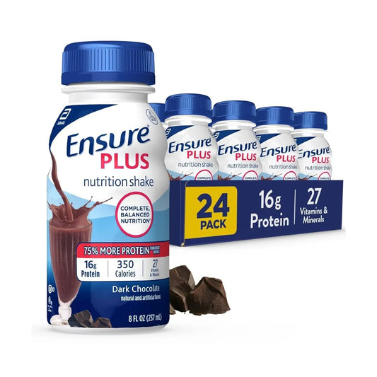 Ensure Plus Nutritional Shake, Dark Chocolate, 8 oz, Case of 24