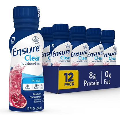 Ensure Liquid Clear Nutrition Drink, Blueberry Pomegranate, 10 oz, Case of 12