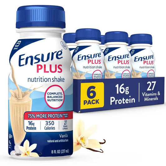 Ensure Plus Nutrition Shake Vanilla Non-Caffeinated - 6ct/48 fl oz