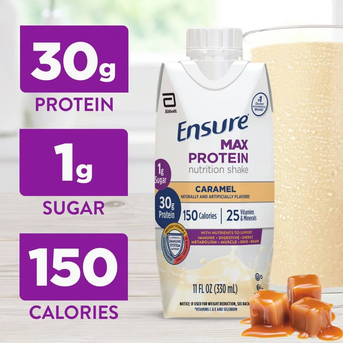 Ensure Caramel Max Protein Shakes - 4ct/11 fl oz