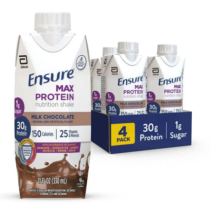 Ensure Max Protein Nutrition Shake Milk Chocolate Non-Caffeinated - 30g Protein - 11 fl oz/4pk