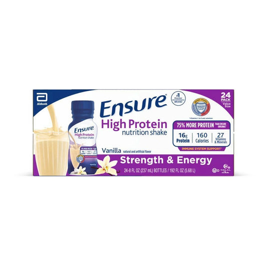 Ensure High Protein Nutritional Shakes Vanilla Non-Caffeinated- 24pk/192 fl oz: Kosher, Halal, Gluten-Free, Lactose Sensitivity