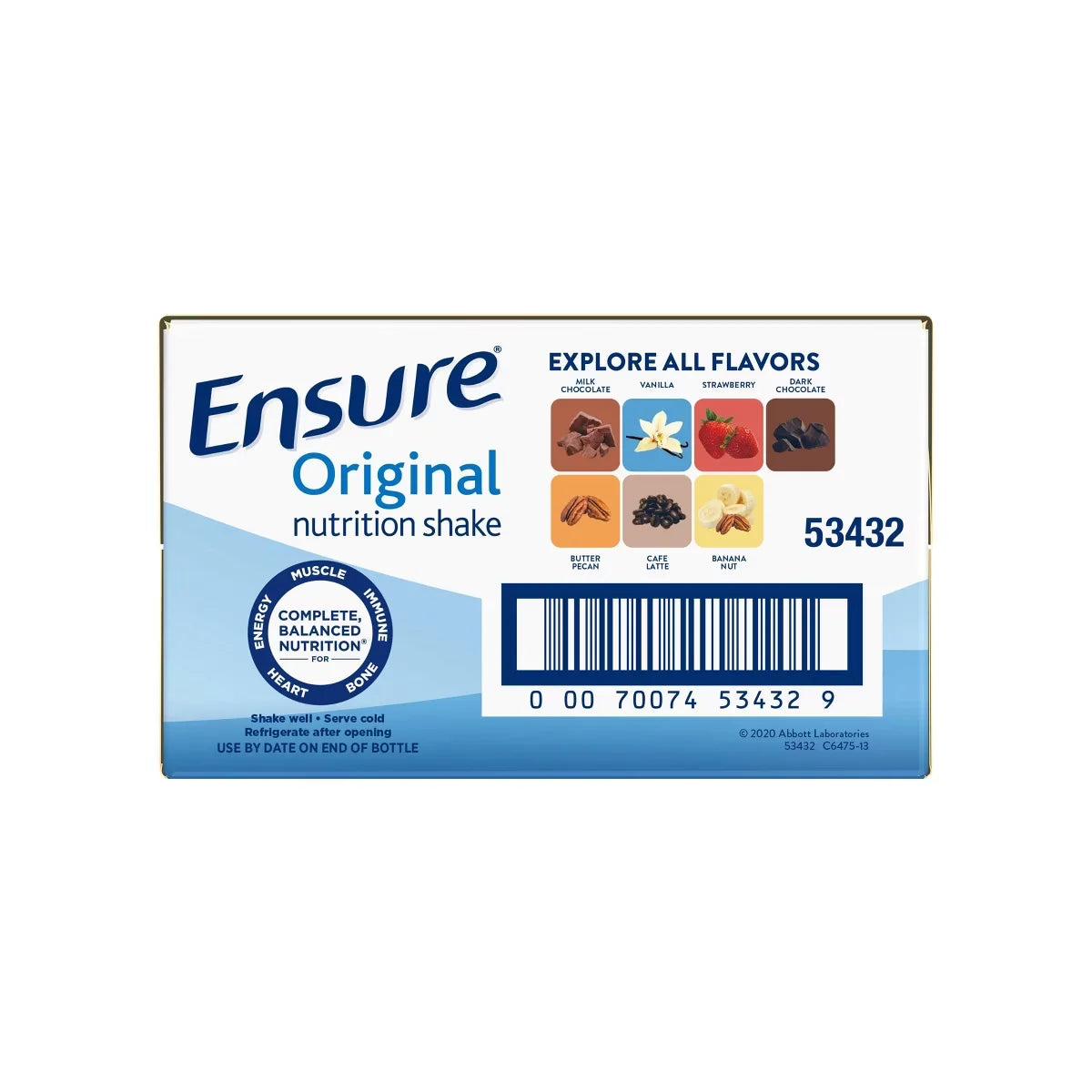 Ensure Original Nutrition Shake Vanilla Non-Caffeinated - 16ct/128 fl oz: Gluten-Free, Kosher, Halal, Ready to Drink