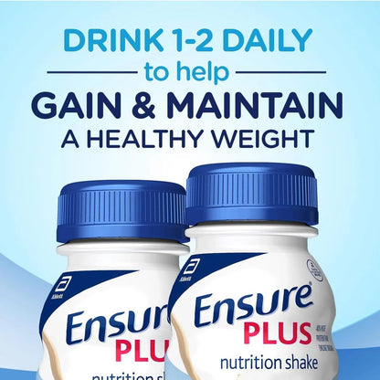 Ensure Plus Meal Replacement Nutrition Shake Bottles, Milk Chocolate, 16g Protein, 8 oz, Case of 24