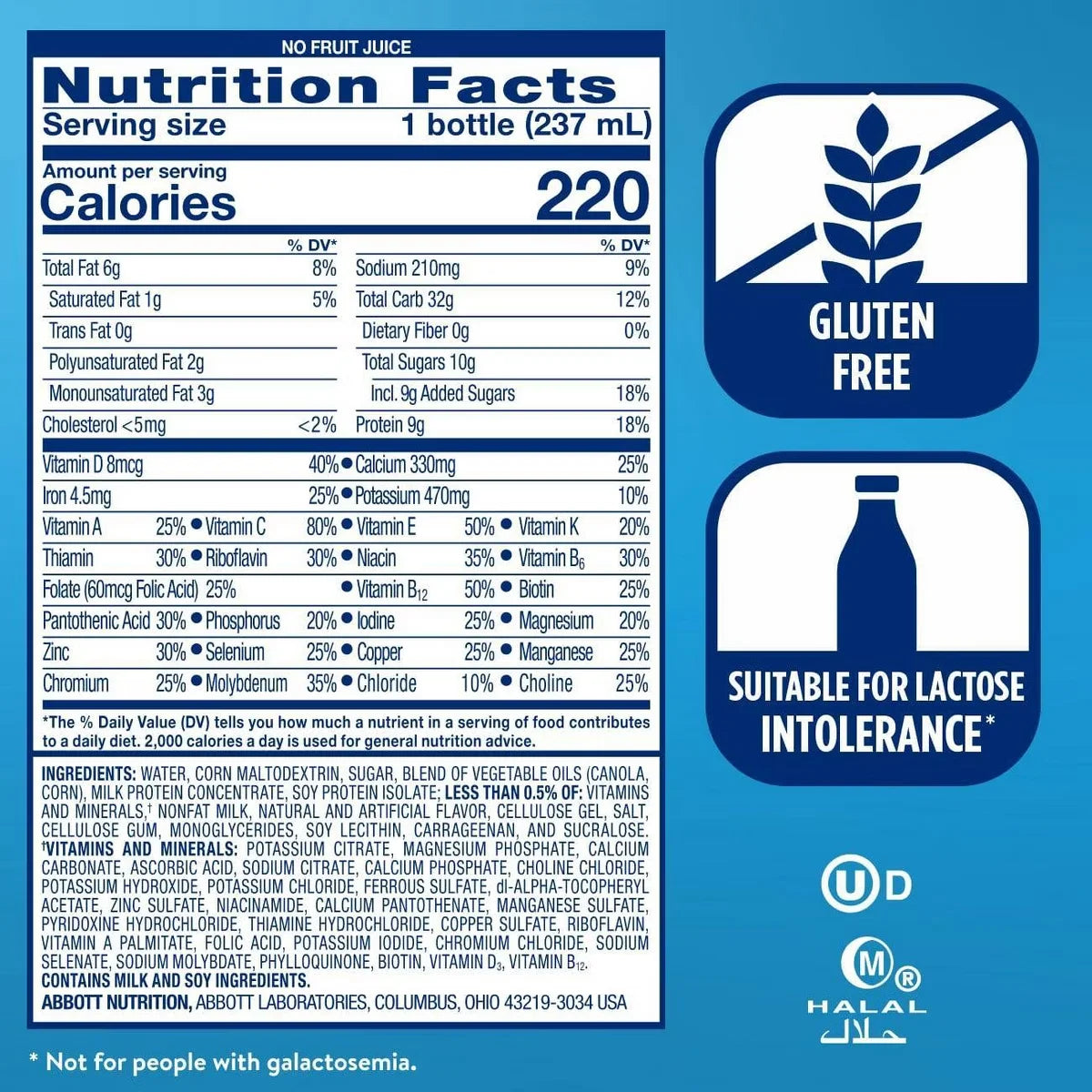 Ensure Original Nutrition Shake Strawberry Non-Caffeinated- 6ct/48 fl oz: Kosher, Halal, Gluten-Free, Ready to Drink