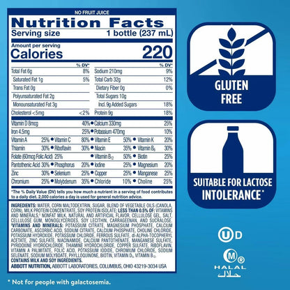 Ensure Original Nutrition Shake Strawberry Non-Caffeinated- 6ct/48 fl oz: Kosher, Halal, Gluten-Free, Ready to Drink