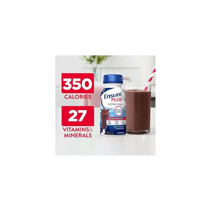 Ensure Plus Nutritional Shake, Dark Chocolate, 8 oz, Case of 24