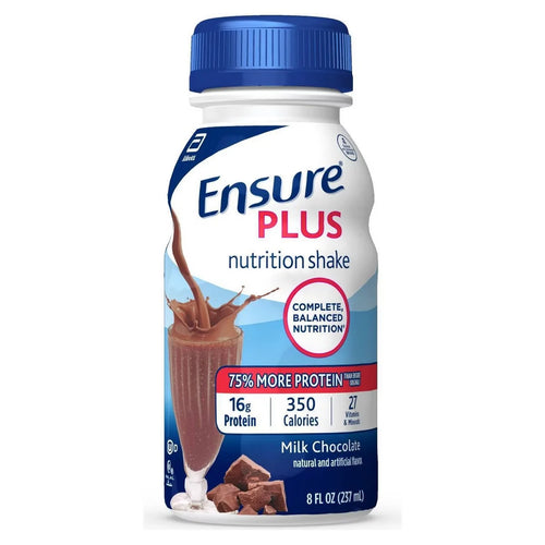 Ensure Plus Nutritional Shake Cartons, Milk Chocolate, 8 oz, Case of 24