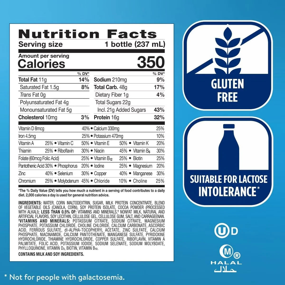 Ensure Plus Meal Replacement Nutrition Shake Bottles, Milk Chocolate, 16g Protein, 8 oz, Case of 24
