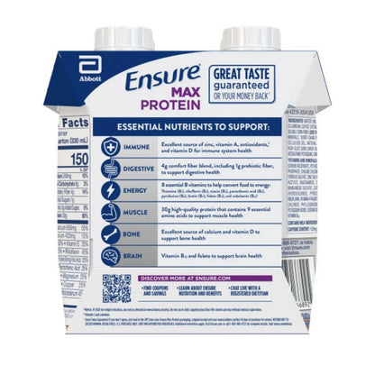 Ensure Max Protein Nutrition Shake Cafe Mocha Caffeinated - 30g Protein - 11 fl oz/4pk: Gluten-Free, Kosher, Halal, Meal Replacement