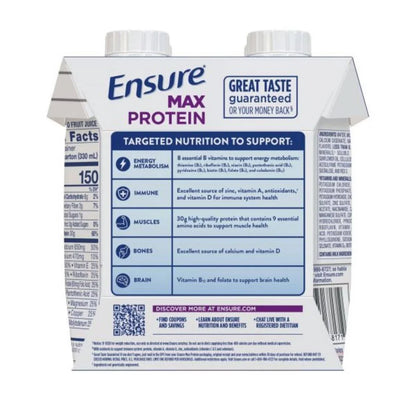 Ensure Max Protein Nutrition Shake Creamy Strawberry Non-Caffeinated - 30g Protein - 11 fl oz/4pk: Kosher, Halal, Gluten-Free, Lactose Sensitivity