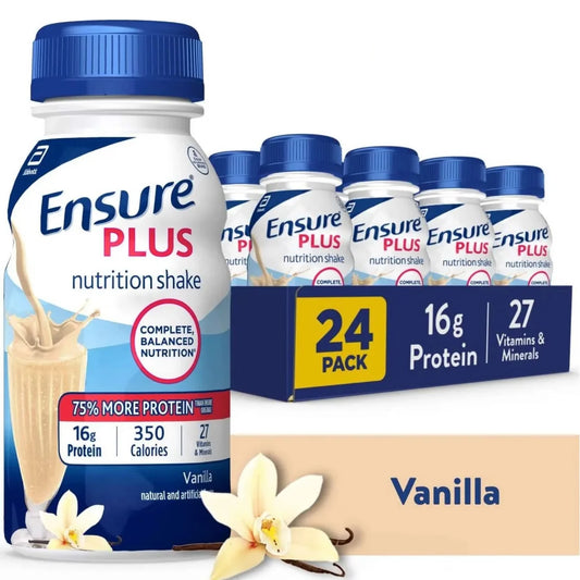 Ensure Plus Nutritional Shake Vanilla, 8 oz, Case of 24