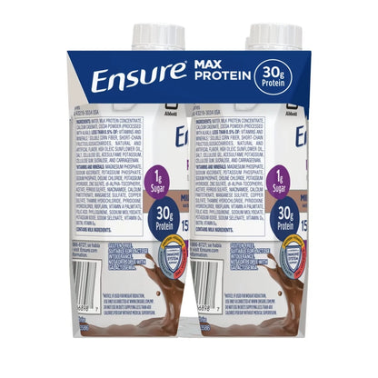 Ensure Max Protein Nutrition Shake, Milk Chocolate Flavor, Ready-to-Drink Protein Beverage, 11 oz Bottles, 4 Count